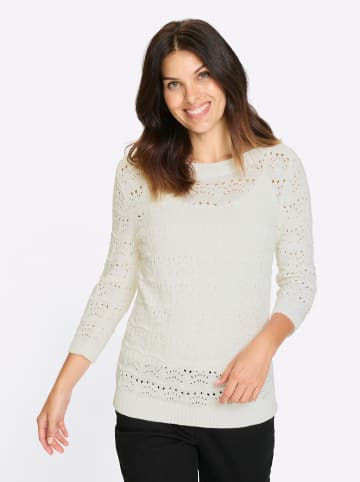 Sieh an! Ajourpullover in weiß