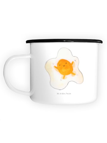 Mr. & Mrs. Panda Emaille Tasse Spiegelei Ei ohne Spruch in Weiß
