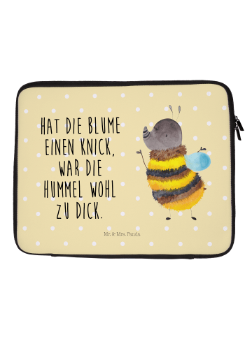 Mr. & Mrs. Panda Notebook Tasche Hummel flauschig mit Spruch in Gelb Pastell