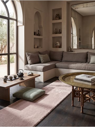 KADIMA DESIGN Teppichläufer Uni Antirutsch pflegeleicht Wohnzimmer Schlafzimmer in Rosa