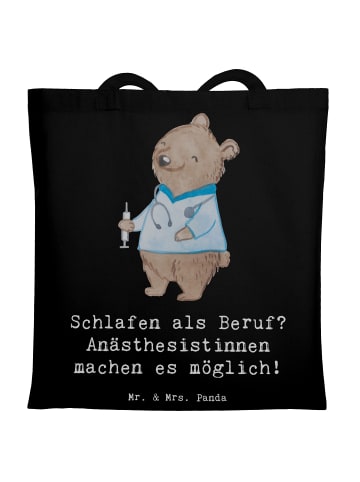 Mr. & Mrs. Panda Tote Bag Anästhesistin Freude mit Spruch in Schwarz