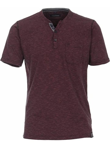 CASAMODA Knopfleisten T-Shirt für Herren in bordeaux