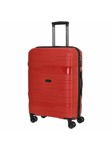 Check.In Memphis - 4-Rollen-Trolley 67 cm (blau) in rot