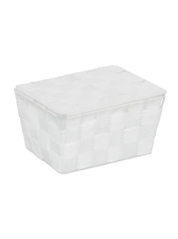 relaxdays 4 x Aufbewahrungskorb in Weiß - (B)19,5x (H)10,5 x (T)14,5 cm