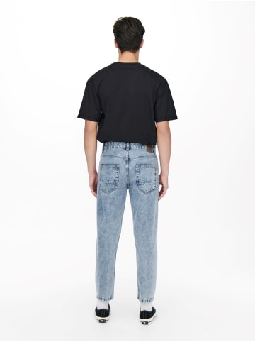 Only&Sons Cropped Jeans Loose Fit Denim Straight Leg Ankle Pants Hose ONSAVI in Hellblau