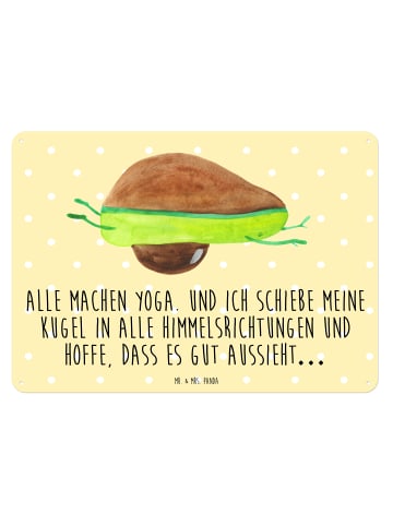 Mr. & Mrs. Panda tafel Avocado Yoga mit Spruch in Gelb Pastell