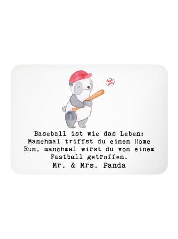 Mr. & Mrs. Panda Magnet Baseball Leben mit Spruch in Weiß