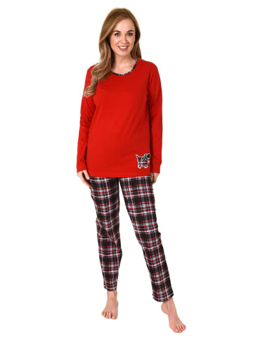 NORMANN Pyjama lang Karohose - 69298 in rot