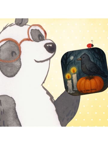 Mr. & Mrs. Panda Untersetzer Glas Krähe Halloween Design ohne Sp... in Weiß