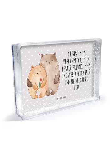 Mr. & Mrs. Panda Bilderrahmen Bären Liebe mit Spruch in Grau Pastell