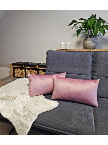 JACK 2er Set Teddy Flausch Kissen 30x50cm in Antik Rosa