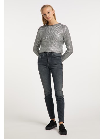 myMo ROCKS Damen Strickpullover in Silbergrau