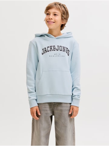 JACK & JONES Junior Sweatshirt JJECALEB VARSITY SWEAT HOODIE JNR in celestial blue