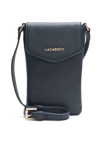 Lazarotti Bologna Leather Handytasche Leder 10 cm in navy