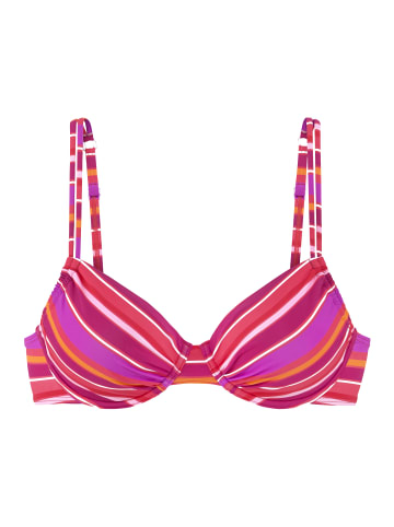 S. Oliver Bügel-Bikini-Top in pink bedruckt
