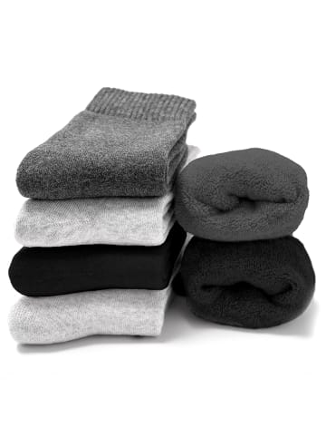 Occulto 6er Pack Warme Kuschelsocken Smilla in Grau-Mix