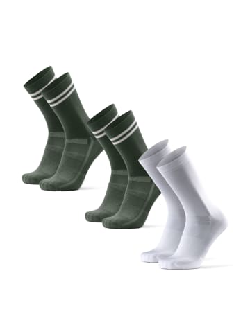 DANISH ENDURANCE Socken Aero Cycling Crew in olive stripes white Black