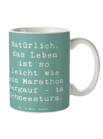 Mr. & Mrs. Panda Kaffeetasse Spruch Leichtigkeit im Leben mit Sp... in Meeresbrise