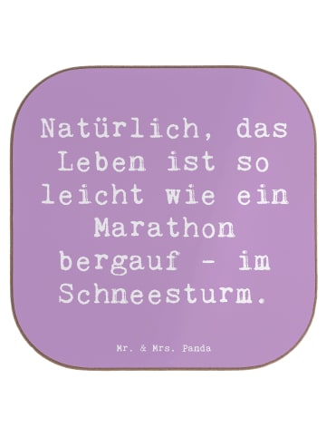 Mr. & Mrs. Panda Coaster Spruch Leichtigkeit im Leben mit Spruch in Lavendeltraum