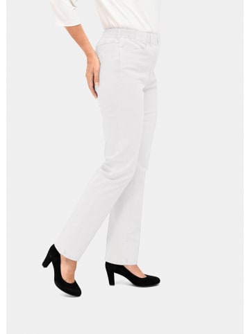 GOLDNER Kurzgröße:  Klassische Jeansschlupfhose MARTHA in weiß