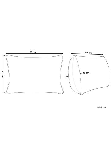 Beliani Kissen ETNA in Weiß - (W) 40 x (H) 10 x (L) 80 cm