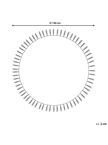 Beliani Kurzflor WAHAR in Beige - (W) 140 x (L) 140 cm