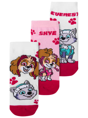 United Labels 3er Pack Paw Patrol Socken Sneaker Söckchen in weiss/rosa