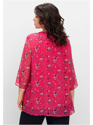 sheego Longtunika in magenta gemustert