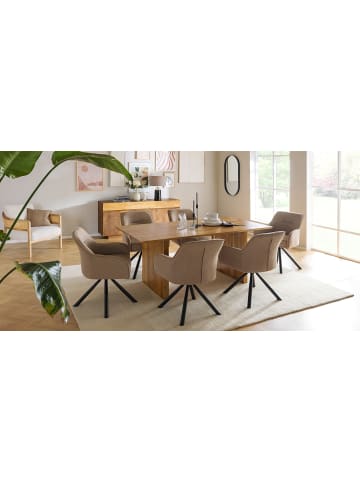 home24 Drehbarer Armlehnenstuhl PERRO 2er Set in Taupe