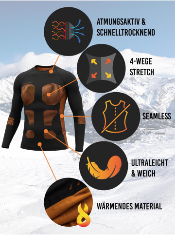 normani 2x Herren Thermo Langarmshirt in Orange