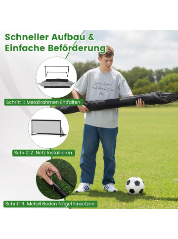 COSTWAY Fußballtor faltbar 150 x 71 x 76 cm in Schwarz