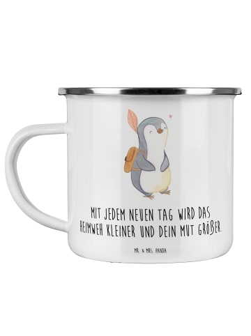 Mr. & Mrs. Panda Becher Heimweh überwinden Mut mit Spruch in Weiß