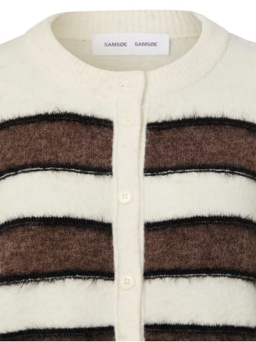 SAMSOE & SAMSOE Strickjacke Sacian in ecru schoko - 0001