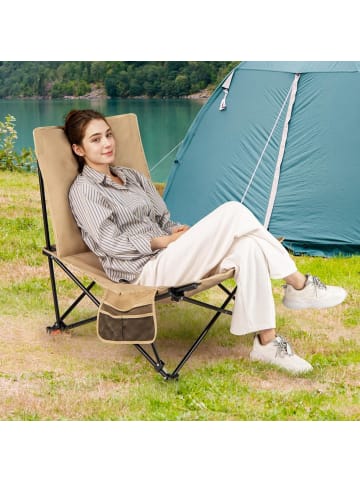 COSTWAY Campingstuhl faltbar in Khaki