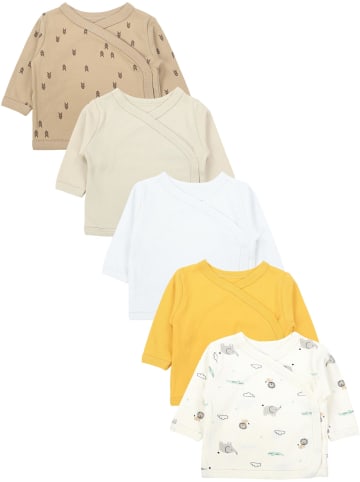 TupTam Baby Jungen Langarm Wickelshirt 5er Set in blau/beige