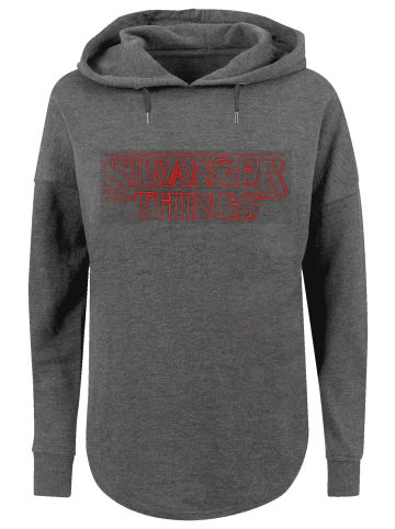 F4NT4STIC Oversized Hoodie Stranger Things Glow Logo Netflix TV Series in charcoal