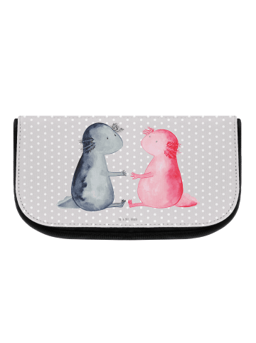 Mr. & Mrs. Panda Make-Up Tasche Axolotl Liebe ohne Spruch in Grau Pastell