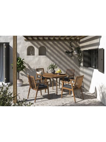 home24 Gartenessgruppe FYLKE 5-teilig in Grau / Braun