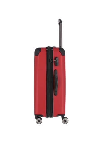 travelite City 4 Rollen Kofferset 3-teilig mit Dehnfalte rot