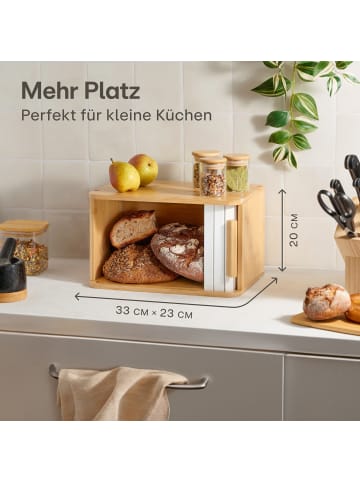 Praknu Brotkasten klein aus FSC® Holz mit Schiebetür - Brotaufbewahrung