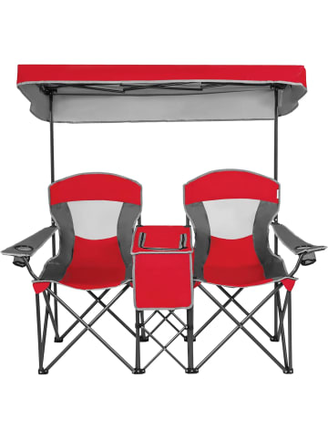 COSTWAY 2-Sitzer Campingstuhl in Rot