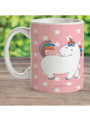 Mr. & Mrs. Panda Tasse Einhorn Stolzieren ohne Spruch in Rot Pastell