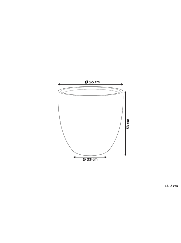 Beliani Outdoor Blumentopf KANNIA in Weiß - (W) 55 x (H) 53 x (L) 55 cm