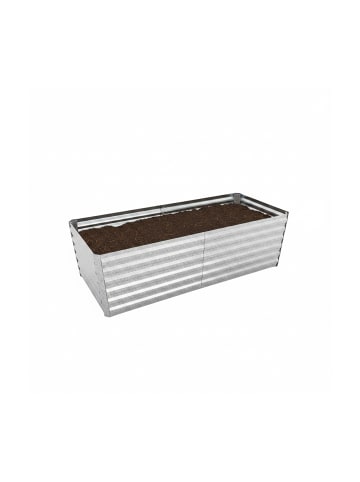 relaxdays Hochbeet in Silber - (B)200 x (H)60 x (T)100 cm