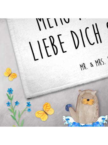 Mr. & Mrs. Panda Gästetuch Pinguin Kokosnuss mit Spruch in Weiß