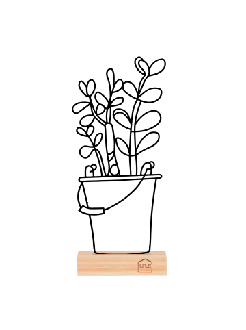 UNUS Deko Aufsteller Eimer mit Blumen aus Metall in Schwarz