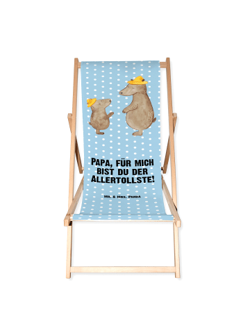 Mr. & Mrs. Panda Gartenliege Bären mit Hut mit Spruch in Blau Pastell