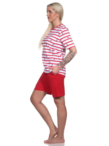 NORMANN kurzarm Schlafanzug Shorty - 79117 in rot