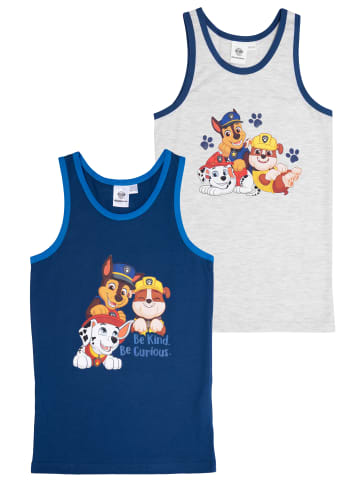 United Labels 2er Pack Paw Patrol Unterhemd Tank Top in blau/grau