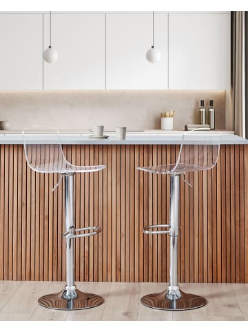 Beliani 2er-Set Drehhocker IMOLA in Transparent/Silber